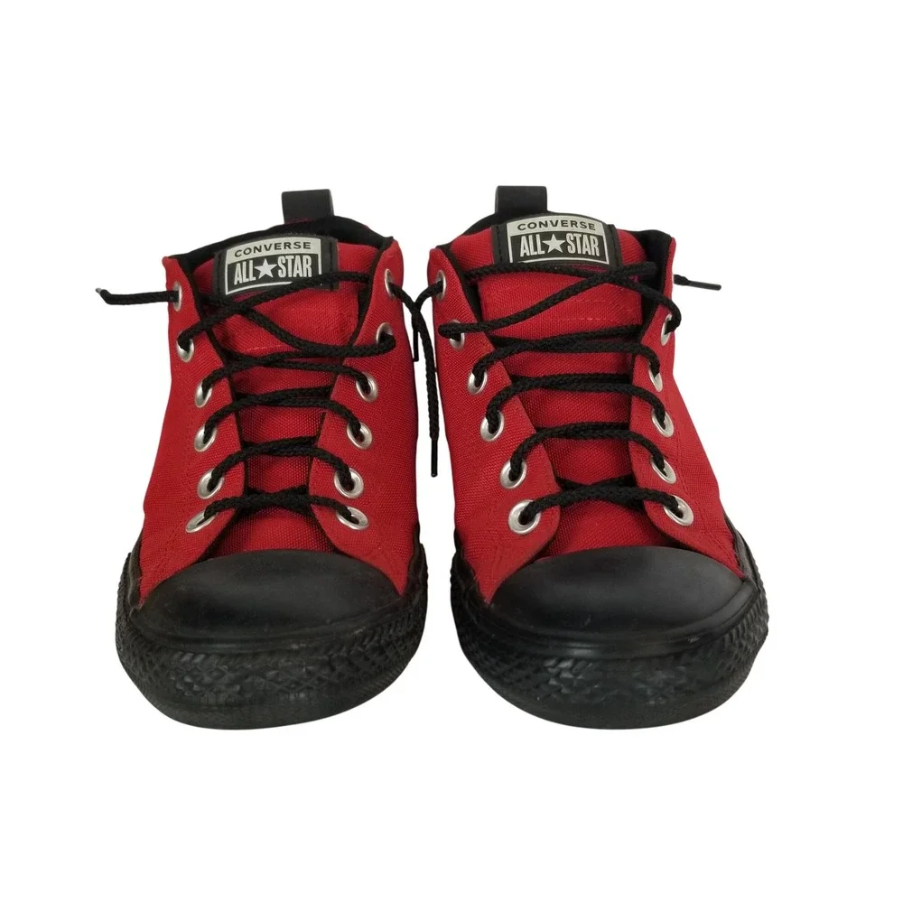 Converse Chuck‎ Taylor All Star Street Mid Top Red Black Canvas Junior Size 5